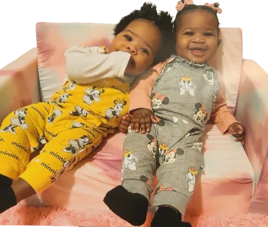 Malaiya and Miyanna laughing and playing together